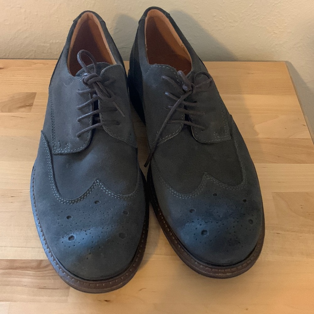 Men's Ecco Wing Tip Oxford, Adult, Size: 42,  Suede
